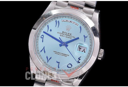 R40DDS00248S GMF Daydate 40mm 228239 904 Steel SS/SS Smooth Bez Ice Blue Arabic Special Edition A-2836