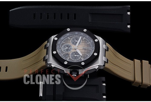 0 0 0 AP26420-105 APF Royal Oak Chronograph SS/CER/RU Burnt Brown Asian Clone Calibre 4401 