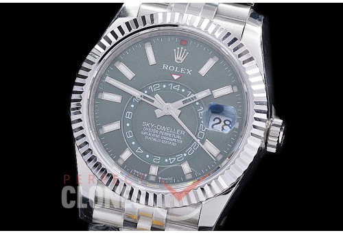 0 0 0 0 RSKDS00014J ZF 904L Steel 336934 SkyDweller SS/SS Mint Green Sticks ZF 9002 - 72 Hours Reserve Movement 