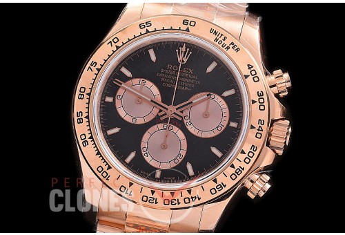 0 0 0 RLDFR-126505-102 QF 904L Steel Daytona 126505 RG/RG Black Sticks 4131 Superclone - 72 Hours Power Reserve Movement
