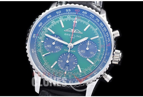 0 0 0 0 0 0 BLNVC-41-020L ANF/OXF Navitimer 41mm Chronograph SS/LE Green Sticks A-7750 28800 