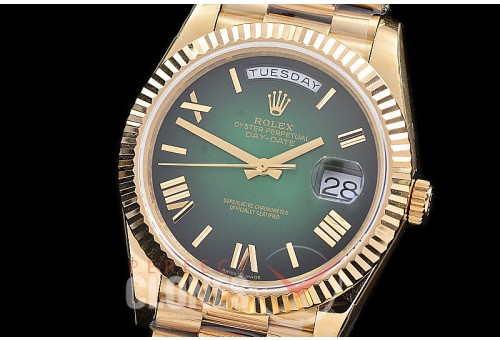 R40DDF10037 Daydate 40mm 228238 YG/YG Olive Green Roman A-2836