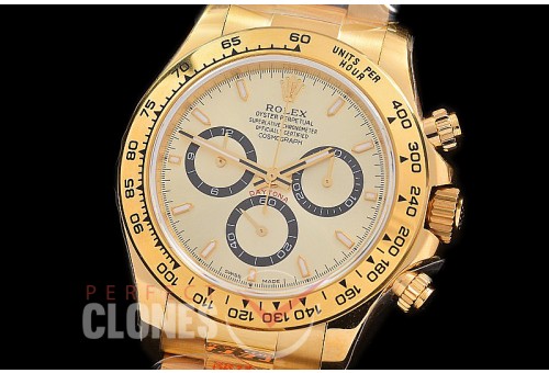 0 0 0 RLDF-126508-155 QF 904L Steel Daytona 126508 YG/YG Gold Sticks 4131 Superclone - 72 Hours Power Reserve Movement 