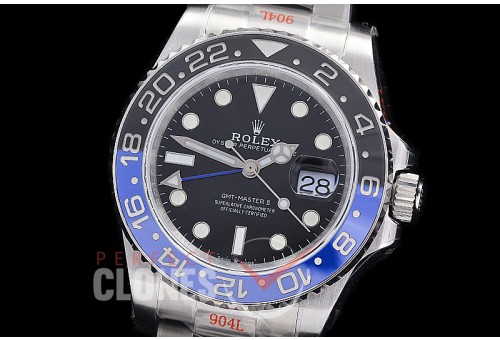 0 0 0 0 0 RLGS00922 GMF V6 904L Steel GMT 126710BLNR Batman SS/SS/Oyster Black VR 3285 CHS