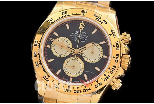 0 0 0 RLDF-126508-158W QF 904L Steel Daytona 126508 YG/YG Black Sticks 4131 Superclone - 72 Hours Power Reserve Movement / Extra Weighted