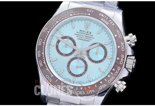 0 0 0 0 RLDS-126506-101W QF 904L Steel Daytona 126506 SS/SS Ice Blue Sticks 4131 Superclone - 72 Hours Power Reserve Movement / Extra Weighted