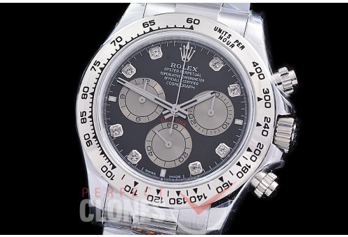 0 0 0 0 RLDS-126509-162W QF 904L Steel Daytona 126506 SS/SS Black Diamonds 4131 Superclone - 72 Hours Power Reserve Movement / Extra Weighted