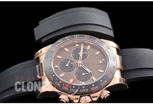 0 0 0 RLDFR-4130-966R ZF 904L Steel Daytona 116515LN RG/CER/RU Havanna Brown Sticks 4130 Superclone - 72 Hours Power Reserve Movement