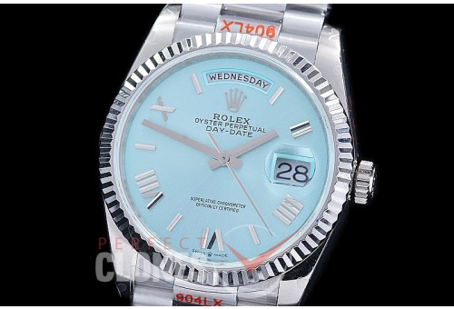 0.0 0 0 0 R40DDS00329S BPF Extra Weighted Daydate 40mm 228239 904 Steel SS/SS Fluted Bez Ice Blue Roman SH 3255