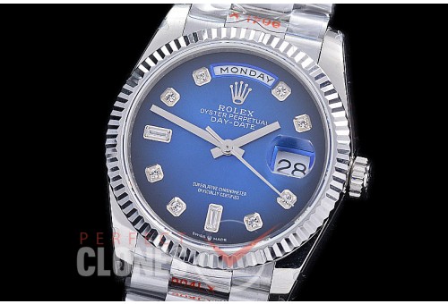 0.0 0 0 0 R40DDS00317S BPF Extra Weighted Daydate 40mm 228239 904 Steel SS/SS Fluted Bez Blue Ombre Diamonds SH 3255