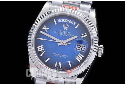 0.0 0 0 0 R40DDS00327S BPF Extra Weighted Daydate 40mm 228239 904 Steel SS/SS Fluted Bez Blue Ombre Roman SH 3255