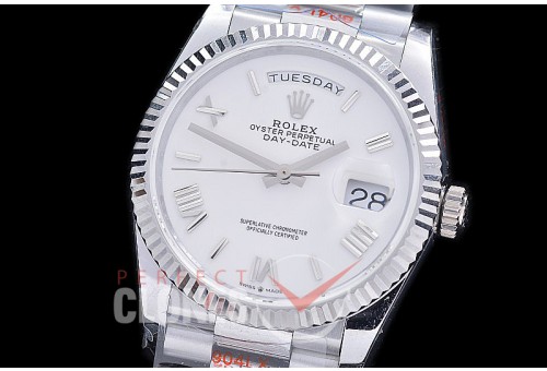 0.0 0 0 0 R40DDS00321 BPF Extra Weighted Daydate 40mm 228239 904 Steel SS/SS Fluted Bez White Roman A-2836