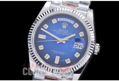 0.0 0 0 0 R40DDS00317 BPF Extra Weighted Daydate 40mm 228239 904 Steel SS/SS Fluted Bez Blue Ombre Diamonds A-2836