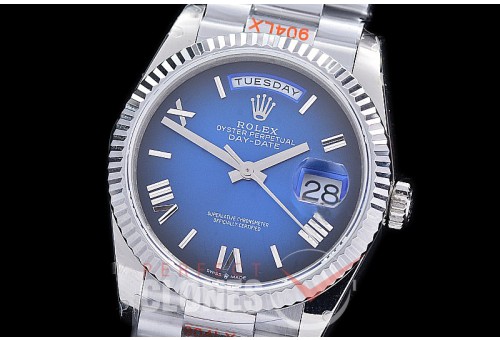 0.0 0 0 0 R40DDS00327 BPF Extra Weighted Daydate 40mm 228239 904 Steel SS/SS Fluted Bez Blue Ombre Roman A-2836