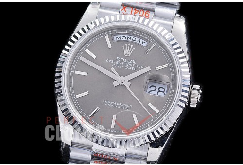 0.0 0 0 0 0 0 R36DDS00302S BPF Extra Weighted Daydate 40mm 128239 904 Steel SS/SS Fluted Bez Grey Sticks SH 3255