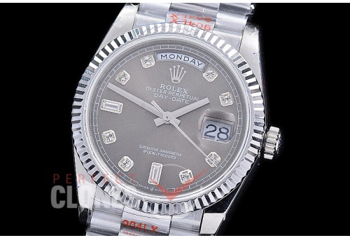 0.0 0 0 0 0 0 R36DDS00312S BPF Extra Weighted Daydate 40mm 128239 904 Steel SS/SS Fluted Bez Grey Diamonds SH 3255