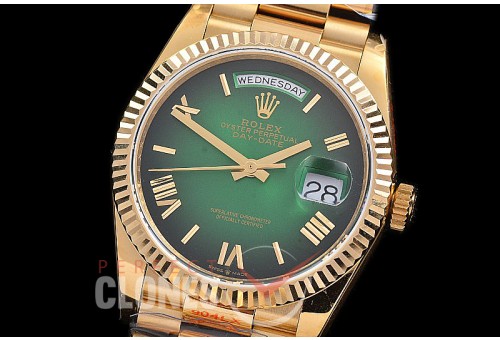 0.0 0 0 0 0 0 R36DDF00327 BPF Extra Weighted Daydate 40mm 128238 904 Steel YG/YG Fluted Bez Green Ombre Roman A-2836