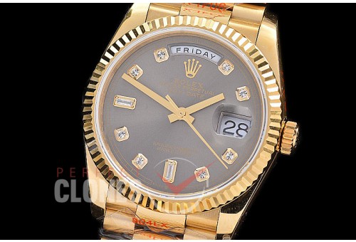 0.0 0 0 0 0 0 R36DDF00312S BPF Extra Weighted Daydate 40mm 128238 904 Steel YG/YG Fluted Bez Grey Diamonds SH 3255