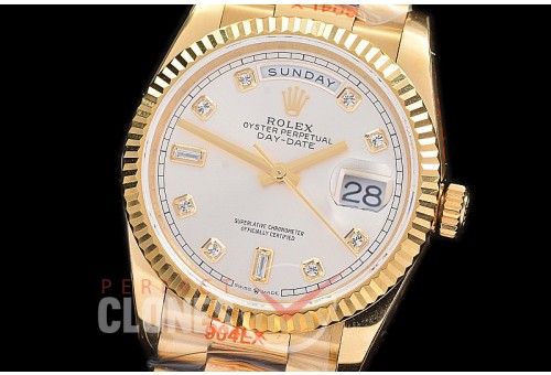 0.0 0 0 0 0 0 R36DDF00311S BPF Extra Weighted Daydate 40mm 128238 904 Steel YG/YG Fluted Bez Silver Diamonds SH 3255