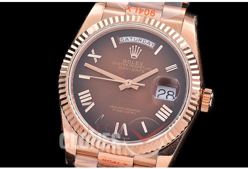 0.0 0 0 0 0 0 R36DDR00329 BPF Extra Weighted Daydate 40mm 128235 904 Steel RG/RG Fluted Bez Brown Ombre Roman A-2836