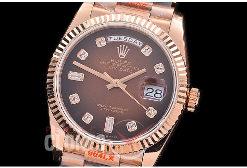 0.0 0 0 0 0 0 R36DDR00319S BPF Extra Weighted Daydate 40mm 128235 904 Steel RG/RG Fluted Bez Brown Ombre Diamonds SH 3255
