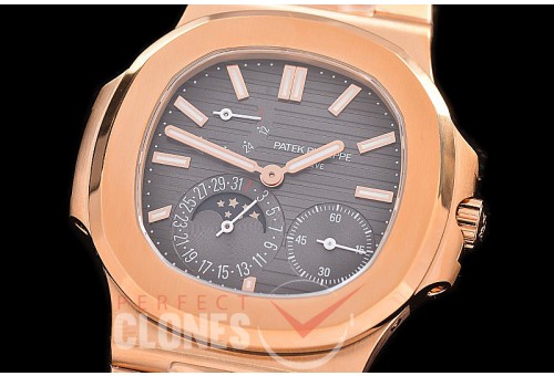 0 0 0 0 PP-5712-008S PPF V2 Nautilus 5712/1R Date/Moon Phase Power Reserve RG/RG Brown Asian Clone Calibre 320 PS IRM C LU 