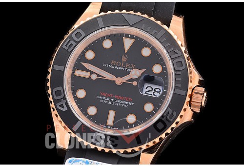 0 0 0 0 0 RYMENR00051 C-Plus F 904 Steel 126655 Yachtmaster Everose Men RG/RU Black A-3235