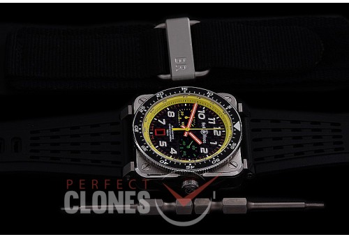 0 0 0 0 0 BR03-94-018 ANF/OXF BR03-94 RS19 Renault F1 Team Chronograph SS/RU Black CF A-7750 Sec at 3 - Bundle with Free Nylon Velcro Strap with Toolkit