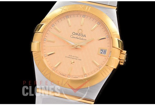 0 0 0 0 OMCON-39-140 M+S-F Constellation Co Axial YG/YG Gold Texturized Sticks Calibre 8500 Superclone