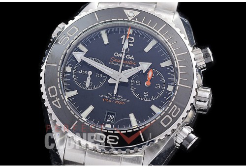 0 0 0 0 0 OMCPOC45-001 M+S-F Planet Ocean Chrono SS/SS Black A-7750 Mod to Calibre 9900 Functions 
