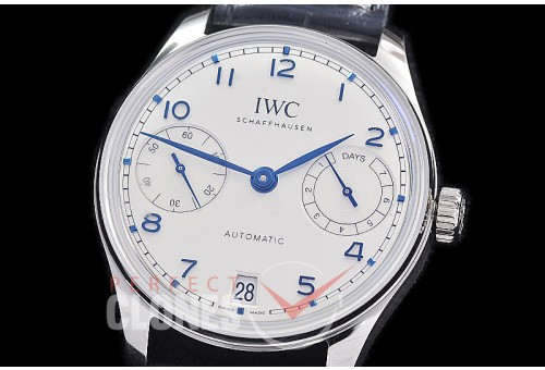 0 0 0 0 0 0 IWP7D00012 APS-F Portugieser Automatic 42 7 Days IW501702 SS/LE Silver-Blue A-52011