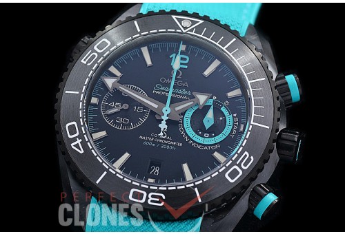 0 0 0 0 0 OMCPOC45-DB-101 M+S-F Planet Ocean Deep Black Chrono ETNZ CER/RU Black A-7750 Mod to Calibre 9900 Functions 