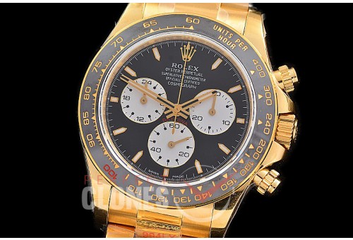 0 0 0 0 RLDF-126528-101W QF 904L Steel Le Mans Daytona 126528LN YG/YG Black Sticks 4132 Superclone - 72 Hours Power Reserve Movement / Extra Weighted 