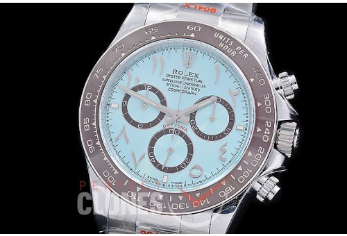 0 0 0 0 RLDS-126506-103 QF 904L Steel Daytona 126506 SS/SS Ice Blue Arabic 4131 Superclone - 72 Hours Power Reserve Movement