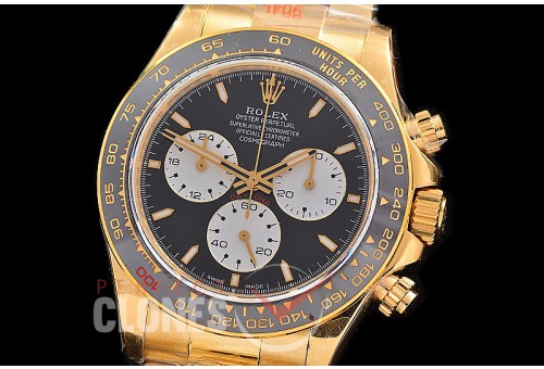 0 0 0 0 RLDF-126528-101 QF 904L Steel Le Mans Daytona 126528LN YG/YG Black Sticks 4132 Superclone - 72 Hours Power Reserve Movement 
