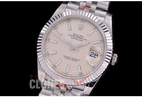0 0 0 0 0 R41DJS-3235-200 GMF 904L Steel Datejust 41mm 126334 SS/SS Fluted/Jubilee Silver Sticks VR 3235 