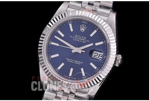 0 0 0 0 0 R41DJS-3235-204 GMF 904L Steel Datejust 41mm 126334 SS/SS Fluted/Jubilee Blue Sticks VR 3235 