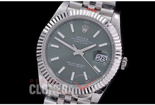 0 0 0 0 0 R41DJS-3235-206 GMF 904L Steel Datejust 41mm 126334 SS/SS Fluted/Jubilee Green Sticks VR 3235 