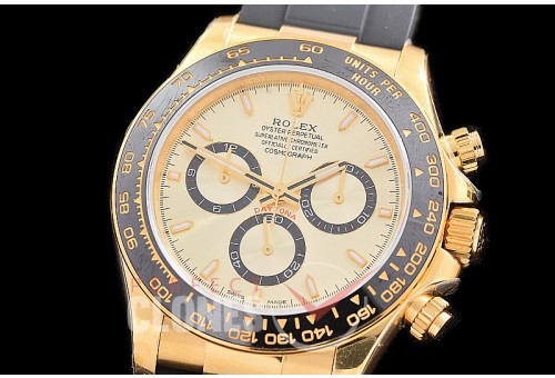 0 0 0 0 0 0 RLDF-126518-105RW QF 904L Steel Daytona 126518LN YG/CER/RU Champagne Gold Sticks 4131 Superclone - 72 Hours Power Reserve Movement / Extra Weighted