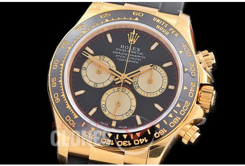 0 0 0 0 0 0 RLDF-126518-108RW QF 904L Steel Daytona 126518LN YG/CER/RU Black Sticks 4131 Superclone - 72 Hours Power Reserve Movement / Extra Weighted