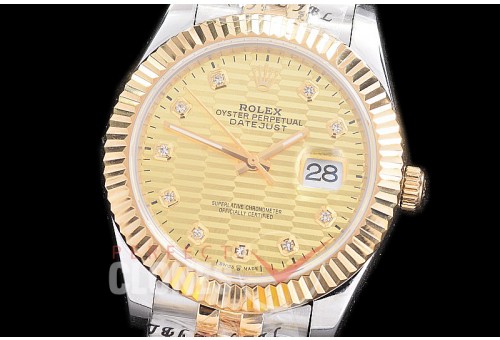 R41DJT-228 NF 904 Steel 126333 SS/YG Fluted/Jubilee Gold Fluted Diamonds A-2813 - Noob Factory Special Offer 