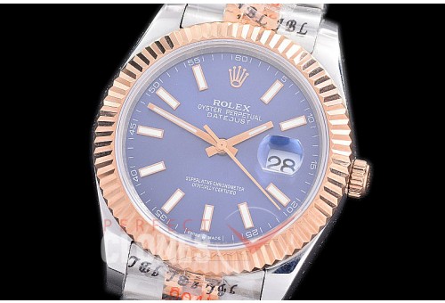 R41DJTR-204 NF 904 Steel 126331 SS/RG Fluted/Jubilee Blue Sticks A-2813 - Noob Factory Special Offer 
