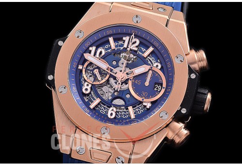 0 0 0 0 0 HB45-112 ZF Big Bang Unico RG/RU Blue Skeleton A-7750 