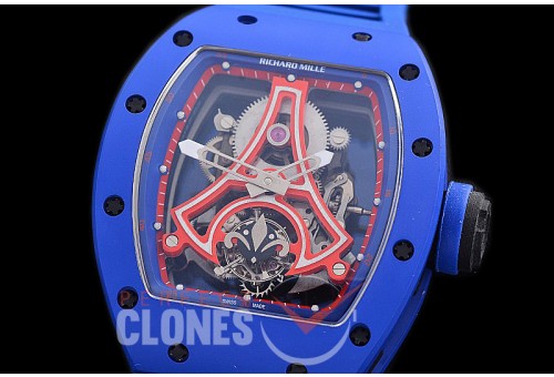 0 0 0 0 0 0 RM052-01-002 JBF RM 052-01 Paris St Germain PSG Limited Ed NTPT/RU Skeleton Real Tourbillon Movt