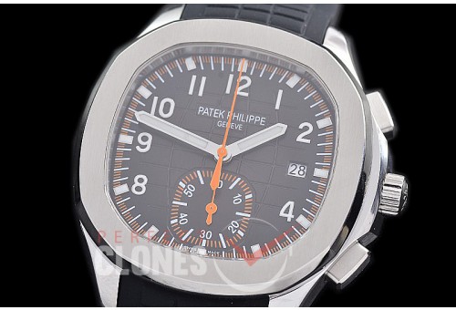 0 0 0 0 0 PPAQC-5968-002 3KF Aquanaut Chronograph 5968 SS/RU Black Asian Clone CH 28‑520 C/522 