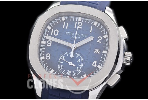 0 0 0 0 0 PPAQC-5968-003 3KF Aquanaut Chronograph 5968 SS/RU Blue Asian Clone CH 28‑520 C/522 