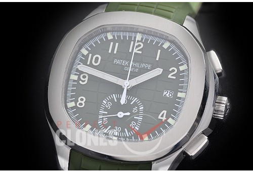 0 0 0 0 0 PPAQC-5968-004 3KF Aquanaut Chronograph 5968 SS/RU Green Asian Clone CH 28‑520 C/522 