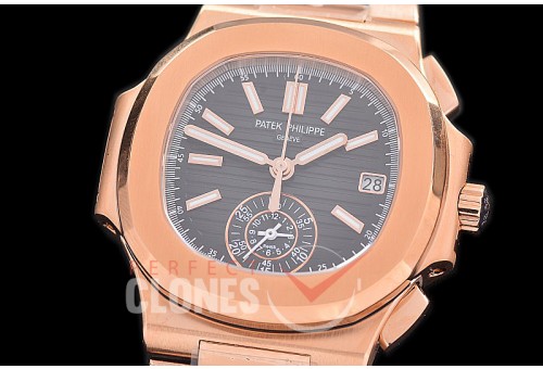 0 0 0 0 0 PP-5980-026S 3KF Nautilus 5980 Chronograph RG/RG Black Asian Clone Calibre CH28-520 C