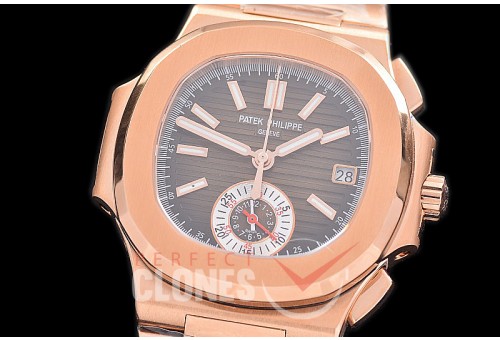 0 0 0 0 0 PP-5980-023S 3KF Nautilus 5980 Chronograph RG/RG Brown Asian Clone Calibre CH28-520 C