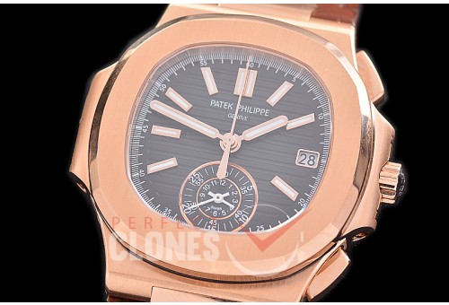 0 0 0 0 0 PP-5980-026L PPF Nautilus 5980 Chronograph RG/LE Black Asian Clone Calibre CH28-520 C